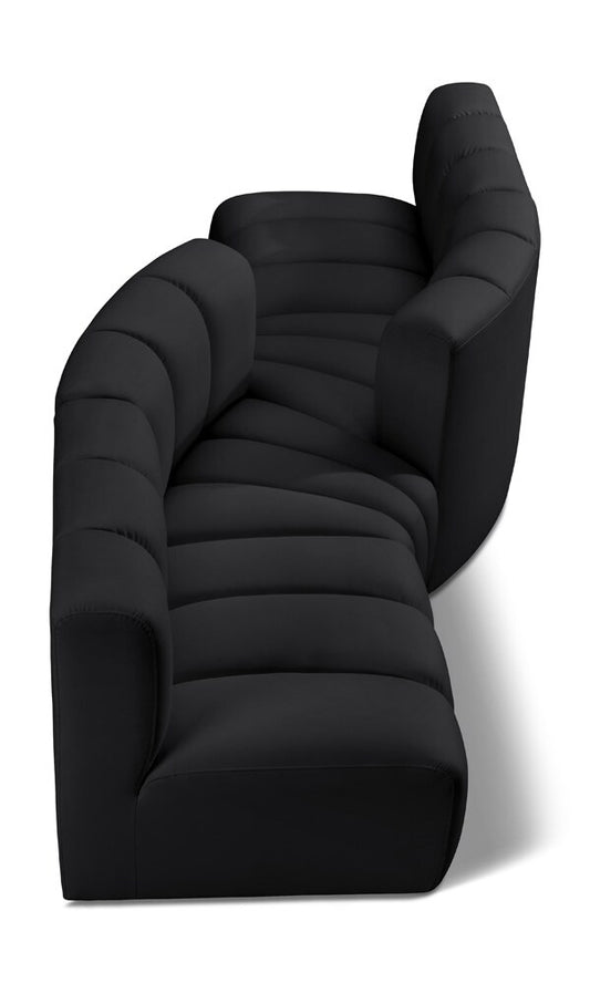 Meridian Furniture - Arc Black Vegan Leather Modular Sofa - 4Pc - 101Black-S4A veiw 1