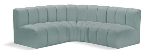 Meridian Furniture - Arc Mint Green Vegan Leather Modular Sofa - 4Pc - 101Mint-S4B veiw 1