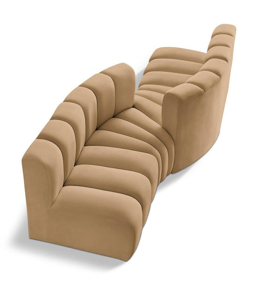 Meridian Furniture - Arc Camel Velvet Modular Sofa - 4Pc - 103Camel-S4A veiw 1