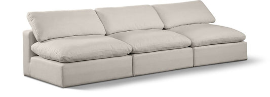 Meridian Furniture - Comfy Beige Linen Textured Fabric Modular Sofa - 3Pc - 187Beige-S117 veiw 1