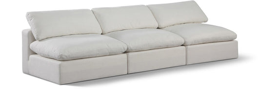 Meridian Furniture - Comfy Cream Linen Textured Fabric Modular Sofa - 3Pc - 187Cream-S117 veiw 1