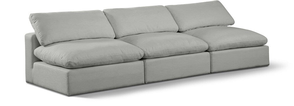 Meridian Furniture - Comfy Grey Linen Textured Fabric Modular Sofa - 3Pc - 187Grey-S117 veiw 1