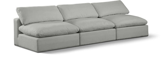 Meridian Furniture - Comfy Grey Linen Textured Fabric Modular Sofa - 3Pc - 187Grey-S117 veiw 1