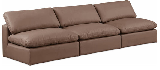Meridian Furniture - Comfy Brown Vegan Leather Modular Sofa - 3Pc - 188Brown-S117 veiw 1