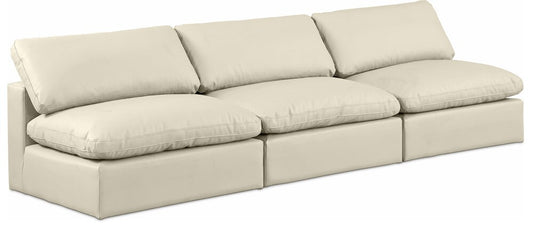 Meridian Furniture - Comfy Cream Vegan Leather Modular Sofa - 3Pc - 188Cream-S117 veiw 1