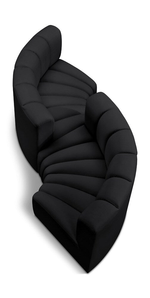 Meridian Furniture - Arc Black Vegan Leather Modular Sofa - 4Pc - 101Black-S4F veiw 1