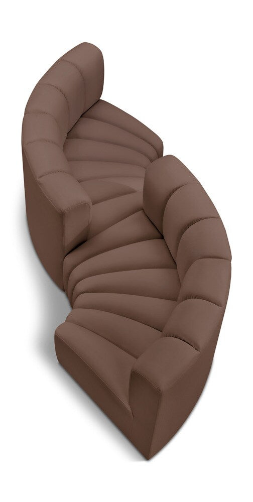 Meridian Furniture - Arc Brown Vegan Leather Modular Sofa - 4Pc - 101Brown-S4F veiw 1