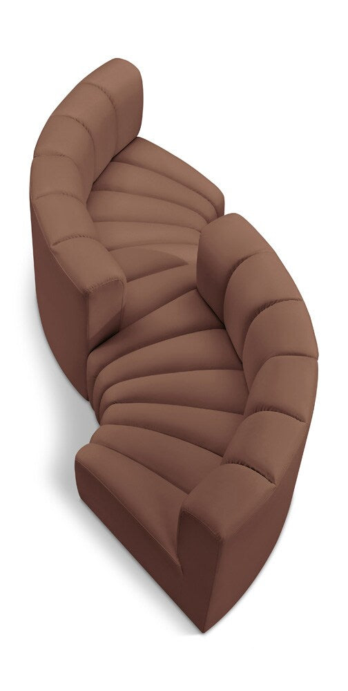 Meridian Furniture - Arc Cognac Vegan Leather Modular Sofa - 4Pc - 101Cognac-S4F veiw 1
