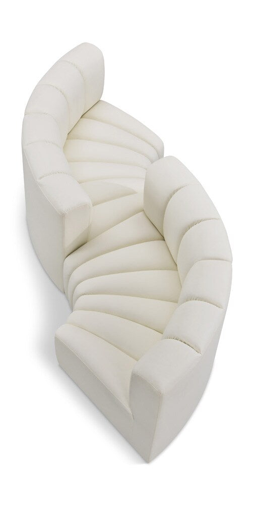Meridian Furniture - Arc Cream Vegan Leather Modular Sofa - 4Pc - 101Cream-S4F veiw 1