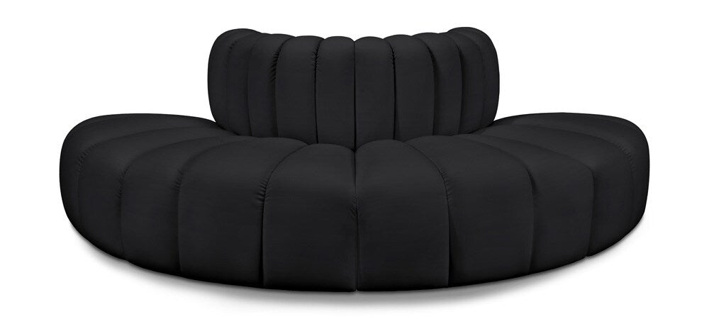 Meridian Furniture - Arc Black Vegan Leather Modular Sofa - 4Pc - 101Black-S4G veiw 1