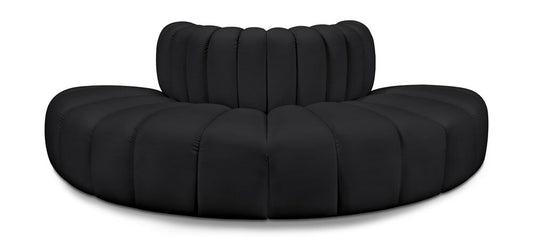 Meridian Furniture - Arc Black Vegan Leather Modular Sofa - 4Pc - 101Black-S4G veiw 1