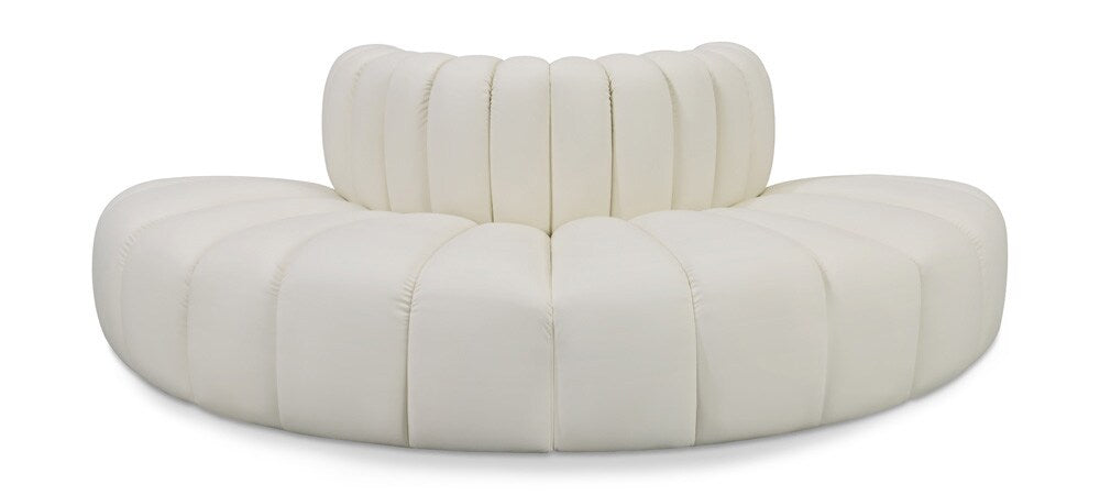 Meridian Furniture - Arc Cream Vegan Leather Modular Sofa - 4Pc - 101Cream-S4G veiw 1