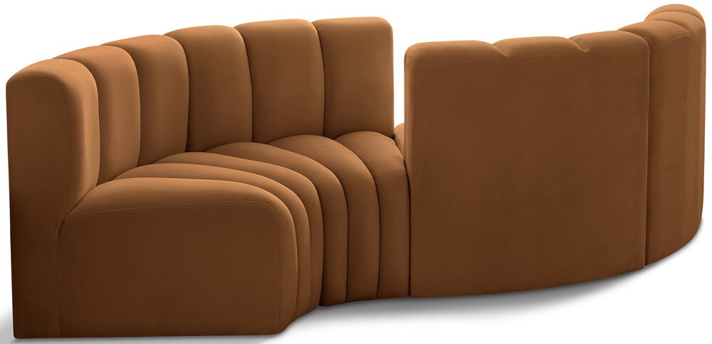 Meridian Furniture - Arc Saddle Velvet Modular Sofa - 4Pc - 103Saddle-S4F veiw 1