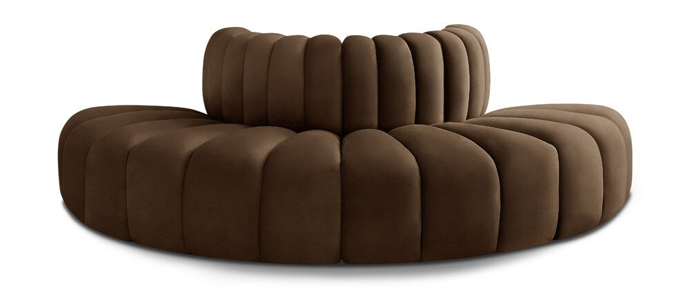 Meridian Furniture - Arc Brown Velvet Modular Sofa - 4Pc - 103Brown-S4G veiw 1