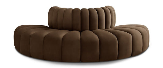 Meridian Furniture - Arc Brown Velvet Modular Sofa - 4Pc - 103Brown-S4G veiw 1