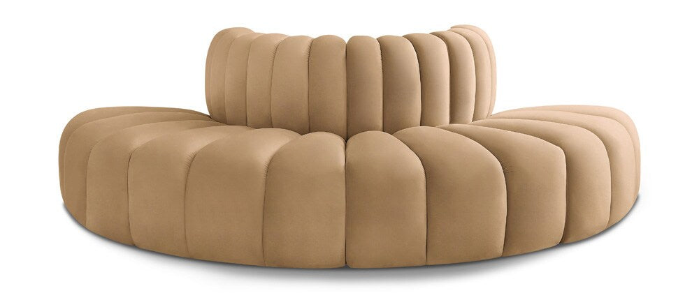 Meridian Furniture - Arc Camel Velvet Modular Sofa - 4Pc - 103Camel-S4G veiw 1