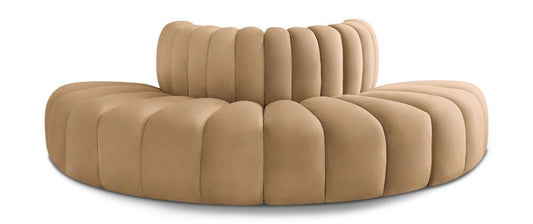 Meridian Furniture - Arc Camel Velvet Modular Sofa - 4Pc - 103Camel-S4G veiw 1
