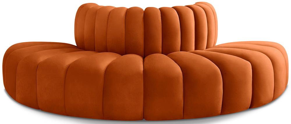 Meridian Furniture - Arc Cognac Velvet Modular Sofa - 4Pc - 103Cognac-S4G veiw 1