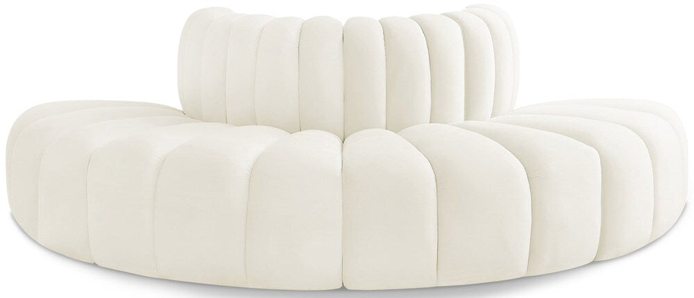 Meridian Furniture - Arc Cream Velvet Modular Sofa - 4Pc - 103Cream-S4G veiw 1