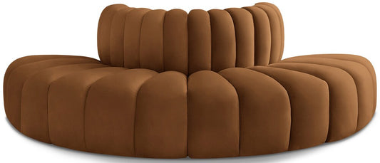 Meridian Furniture - Arc Saddle Velvet Modular Sofa - 4Pc - 103Saddle-S4G veiw 1