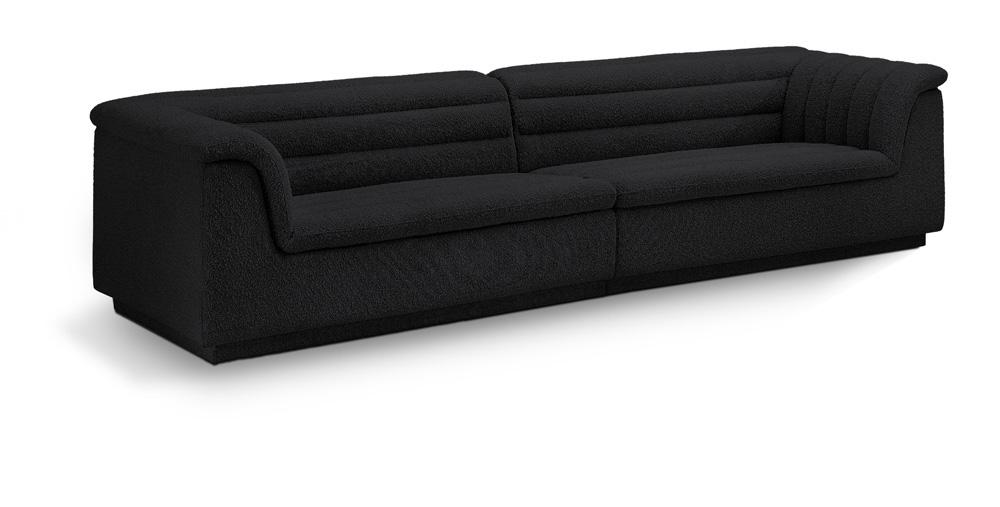 Meridian Furniture - Cascade Black Boucle Fabric Modular Sofa - 2Pc - 193Black-S119 veiw 1