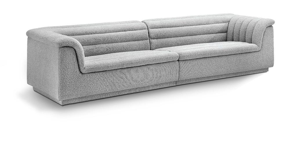 Meridian Furniture - Cascade Grey Boucle Fabric Modular Sofa - 2Pc - 193Grey-S119 veiw 1