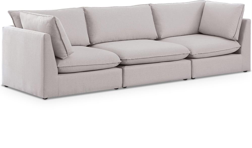Meridian Furniture - Mackenzie Beige Durable Linen Textured Modular Sofa - 3Pc - 688Beige-S120B veiw 1