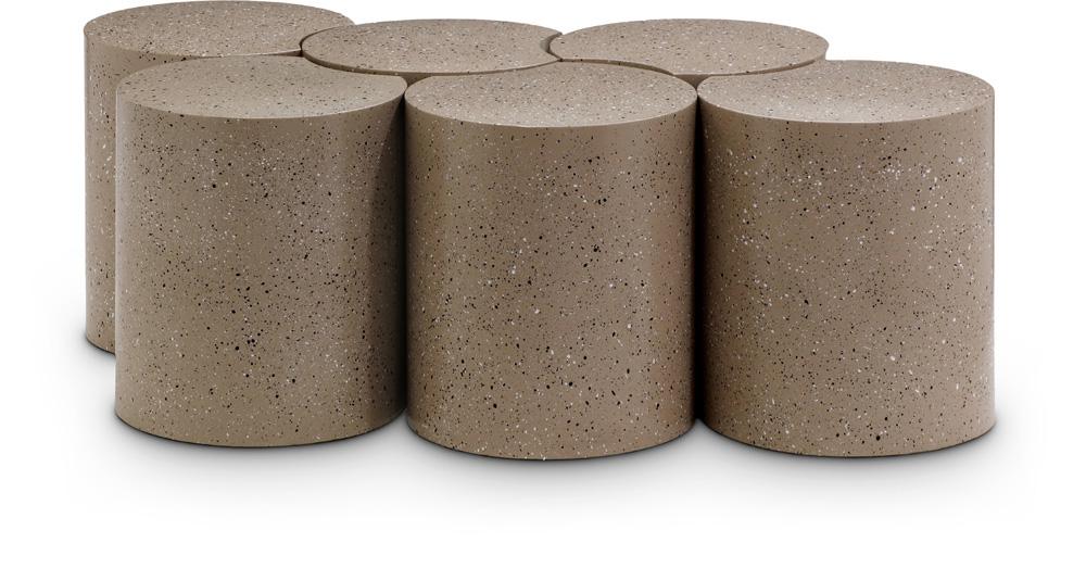 Meridian Furniture - Dimple Taupe Coffee Table - 6Pc - 99084Taupe-6D veiw 1
