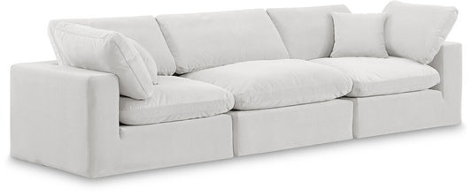 Meridian Furniture - Comfy Cream Velvet Modular Sofa - 3Pc - 189Cream-S119 veiw 1