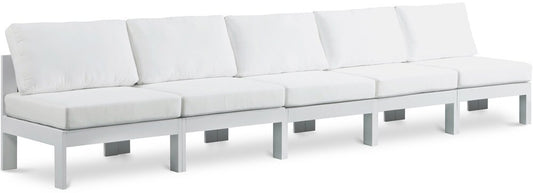 Meridian Furniture - Nizuc White Water Resistant Fabric Outdoor Patio Modular Sofa - 5Pc - 375White-S150B veiw 1