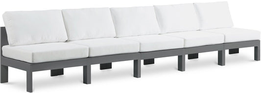 Meridian Furniture - Nizuc White Water Resistant Fabric Outdoor Patio Modular Sofa - 5Pc - 376White-S150B veiw 1