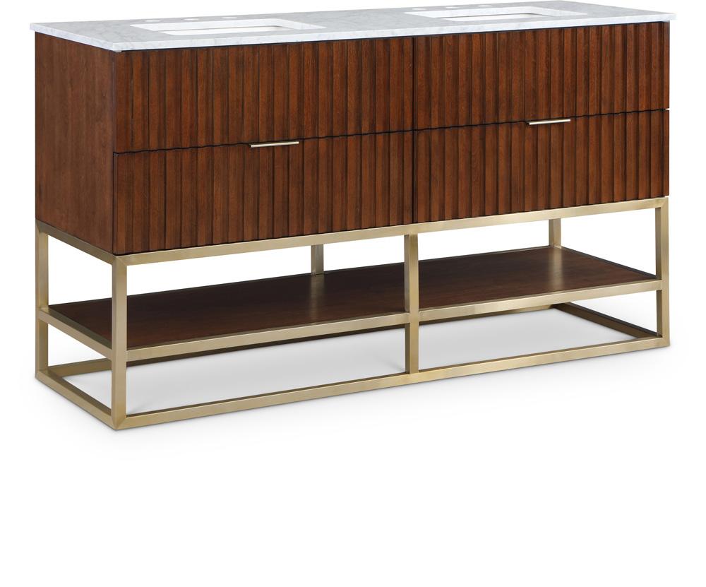 Meridian Furniture - Monad Walnut Bathroom Vanity - 404Walnut-60 veiw 1