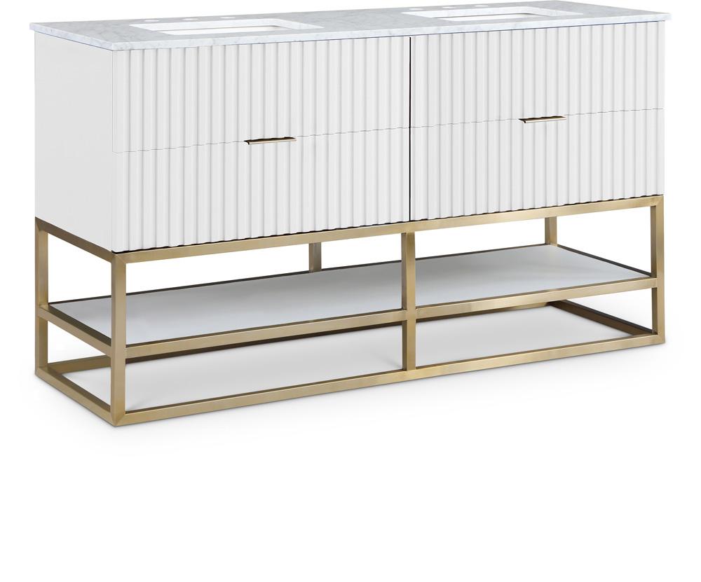Meridian Furniture - Monad White Bathroom Vanity - 404White-60 veiw 1