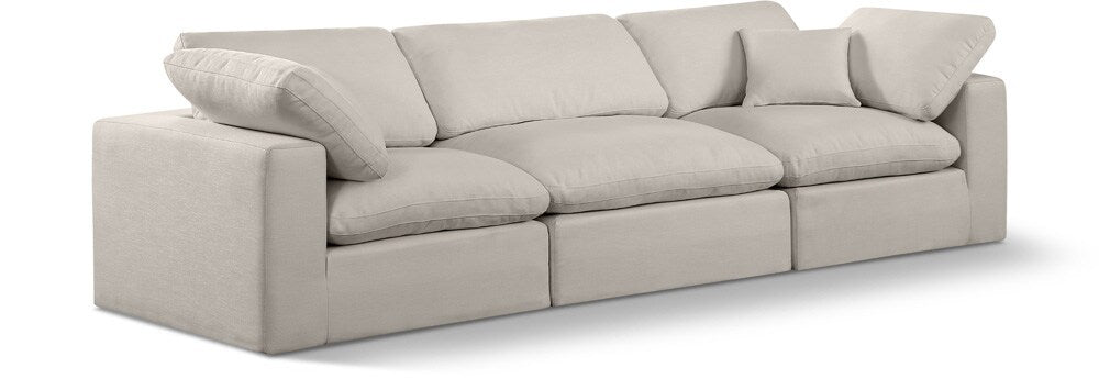 Meridian Furniture - Comfy Beige Linen Textured Fabric Modular Sofa - 3Pc - 187Beige-S119 veiw 1