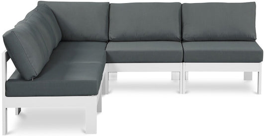 Meridian Furniture - Nizuc Grey Water Resistant Fabric Outdoor Patio Modular Sectional - 5Pc - 375Grey-Sec5A veiw 1