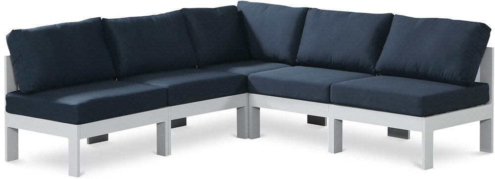 Meridian Furniture - Nizuc Navy Water Resistant Fabric Outdoor Patio Modular Sectional - 5Pc - 375Navy-Sec5A veiw 1