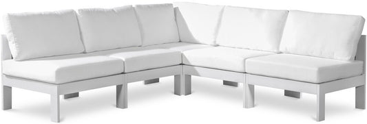 Meridian Furniture - Nizuc White Water Resistant Fabric Outdoor Patio Modular Sectional - 5Pc - 375White-Sec5A veiw 1