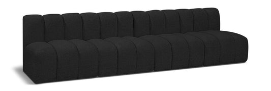 Meridian Furniture - Arc Black Boucle Fabric Modular Sofa - 4Pc - 102Black-S4E veiw 1