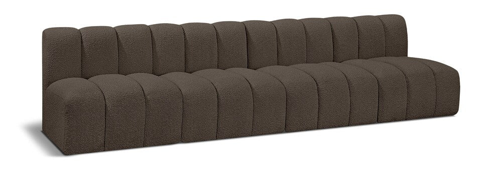 Meridian Furniture - Arc Brown Boucle Fabric Modular Sofa - 4Pc - 102Brown-S4E veiw 1