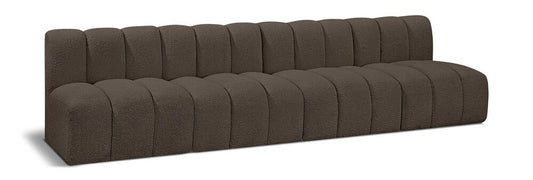 Meridian Furniture - Arc Brown Boucle Fabric Modular Sofa - 4Pc - 102Brown-S4E veiw 1