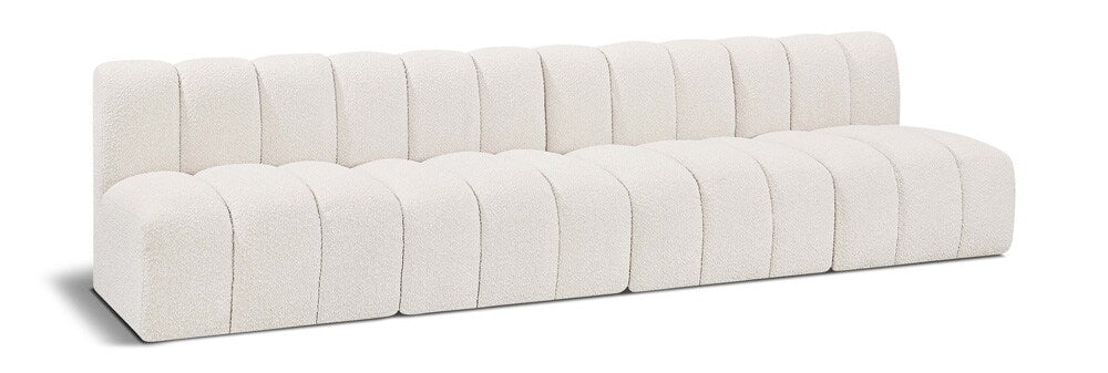 Meridian Furniture - Arc Cream Boucle Fabric Modular Sofa - 4Pc - 102Cream-S4E veiw 1