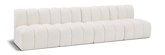 Meridian Furniture - Arc Cream Boucle Fabric Modular Sofa - 4Pc - 102Cream-S4E veiw 1
