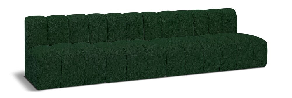 Meridian Furniture - Arc Green Boucle Fabric Modular Sofa - 4Pc - 102Green-S4E veiw 1