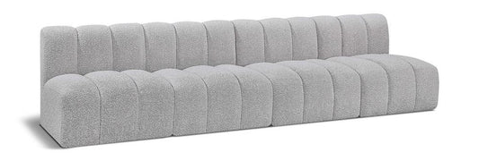 Meridian Furniture - Arc Grey Boucle Fabric Modular Sofa - 4Pc - 102Grey-S4E veiw 1