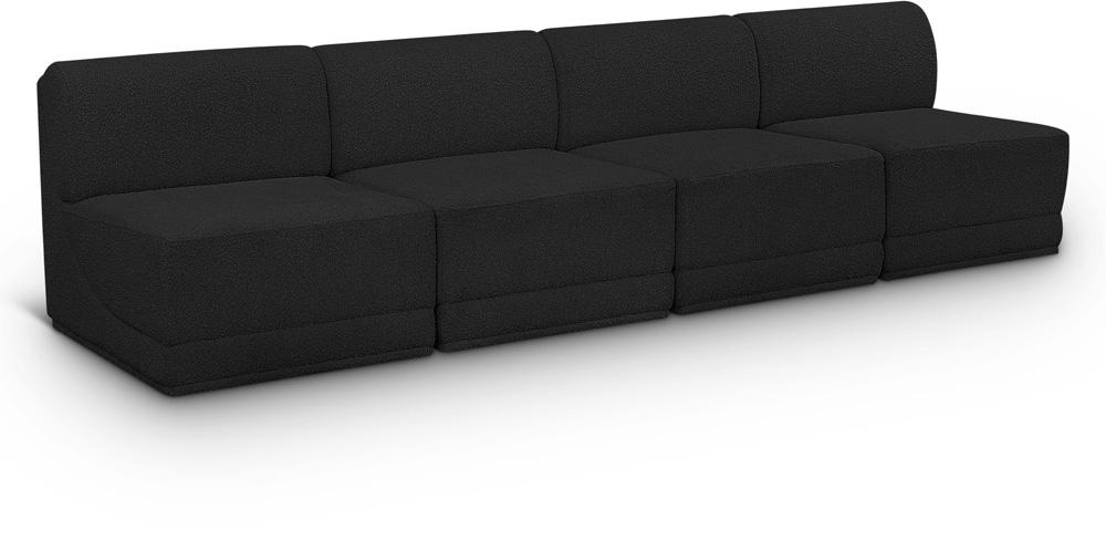 Meridian Furniture - Ollie Black Boucle Fabric Modular Sofa - 4Pc - 118Black-S120 veiw 1
