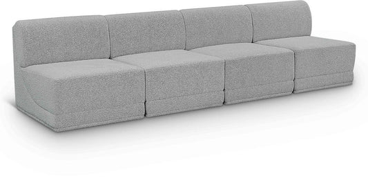 Meridian Furniture - Ollie Grey Boucle Fabric Modular Sofa - 4Pc - 118Grey-S120 veiw 1