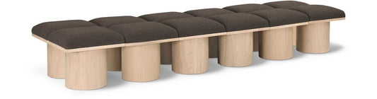 Meridian Furniture - Pavilion Brown Boucle Fabric Bench - 12Pc - 465Brown-12C veiw 1