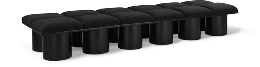 Meridian Furniture - Pavilion Black Boucle Fabric Bench - 12Pc - 466Black-12C veiw 1