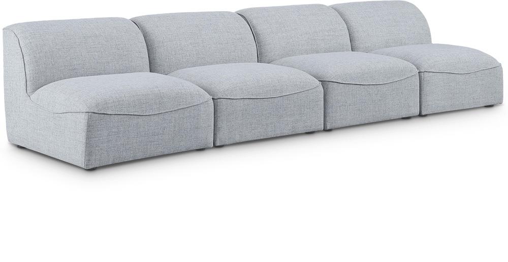 Meridian Furniture - Miramar Grey Durable Linen Textured Modular Sofa - 4Pc - 683Grey-S132 veiw 1