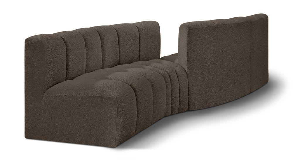 Meridian Furniture - Arc Brown Boucle Fabric Modular Sofa - 4Pc - 102Brown-S4A veiw 1